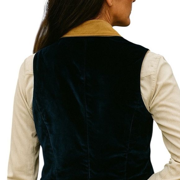 Double D Ranch beaded heavily embellished cobalt blue tasseled vest - Picture 5 of 14